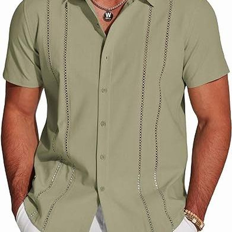  Men'S Cuban Guayabera Shirt 